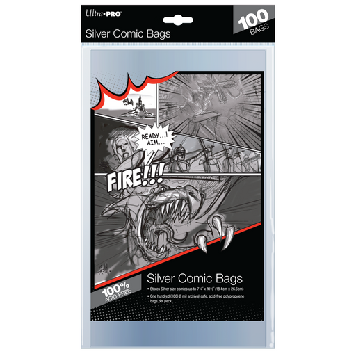 Ultra PRO: Comic Bags - Silver Age Size (7-1/4" X 10-1/2" / 100-Pack) - for just $0! 