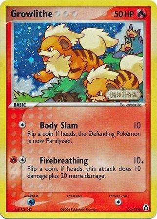 Growlithe (55/92) (Stamped) [EX: Legend Maker] - for just $20! 