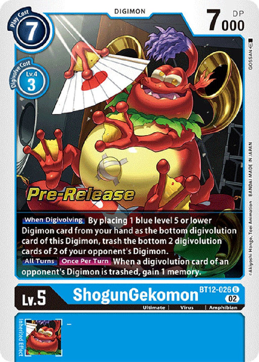 ShogunGekomon [BT12-026] [Across Time Pre-Release Cards] - Just $0.20! Shop now at Retro Gaming of Denver