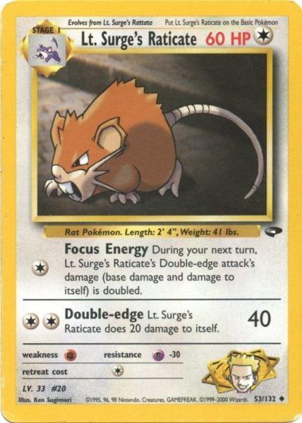 Lt. Surge's Raticate (53/132) [Gym Challenge Unlimited] - for just $0.85! 