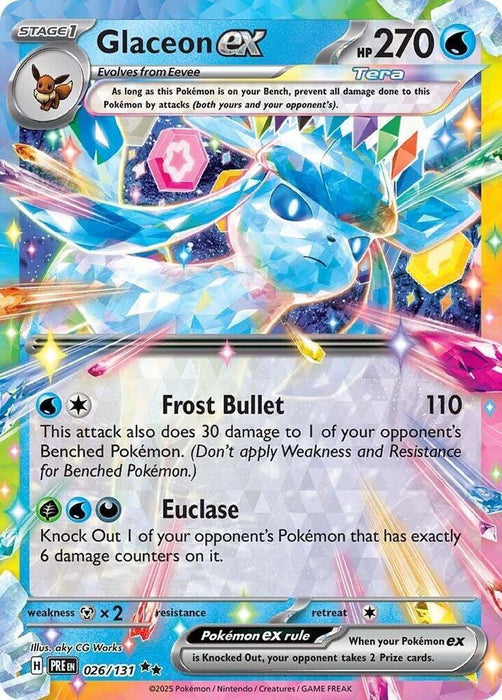 Glaceon ex (026/131) [Scarlet & Violet: Prismatic Evolutions] - for just $1.10! 