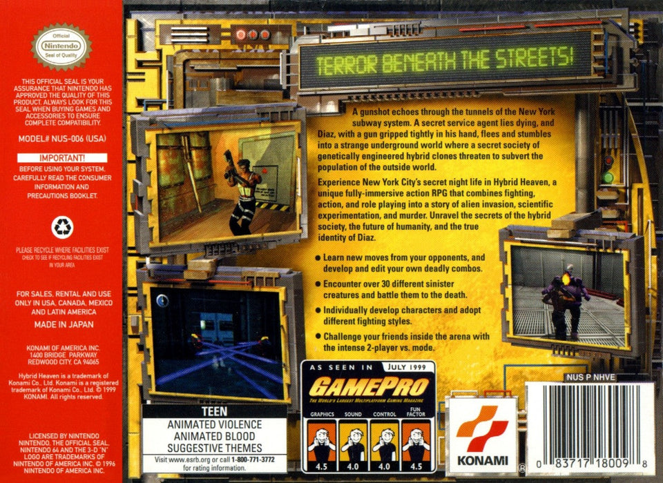 Hybrid Heaven – Nintendo 64 (N64) - for just $30.99! 