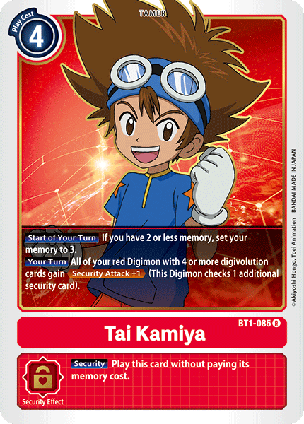 Tai Kamiya [BT1-085] [Release Special Booster Ver.1.0] - Just $0.35! Shop now at Retro Gaming of Denver