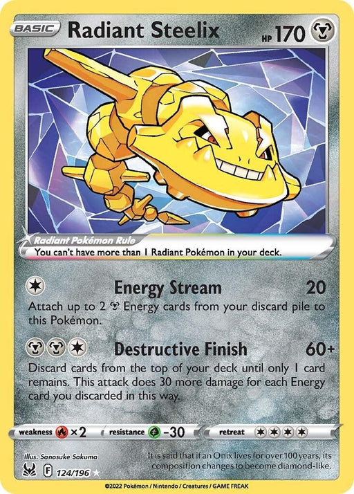 Radiant Steelix (124/196) [Sword & Shield: Lost Origin] - for just $0.25! 