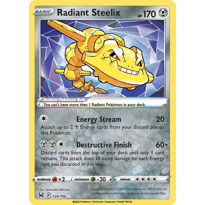 Radiant Steelix (124/196) [Sword & Shield: Lost Origin] - Just $0.25! Shop now at Retro Gaming of Denver