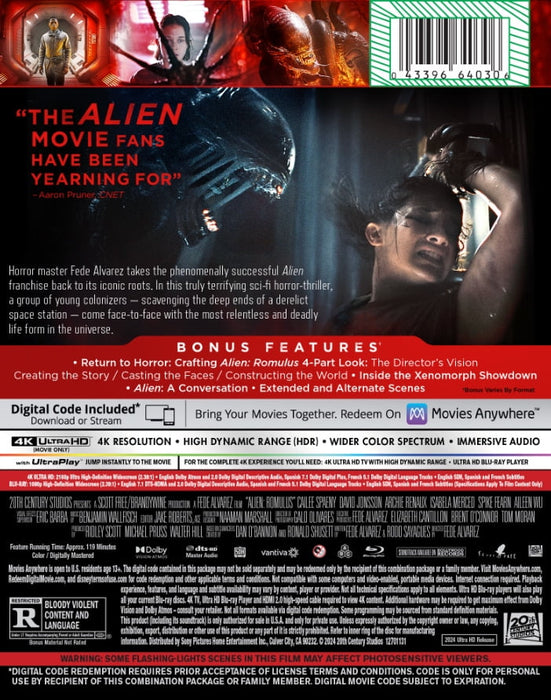 Alien: Romulus - Limited Edition Steelbook (4K Ultra HD + Blu-ray + Digital) - for just $51.99! 