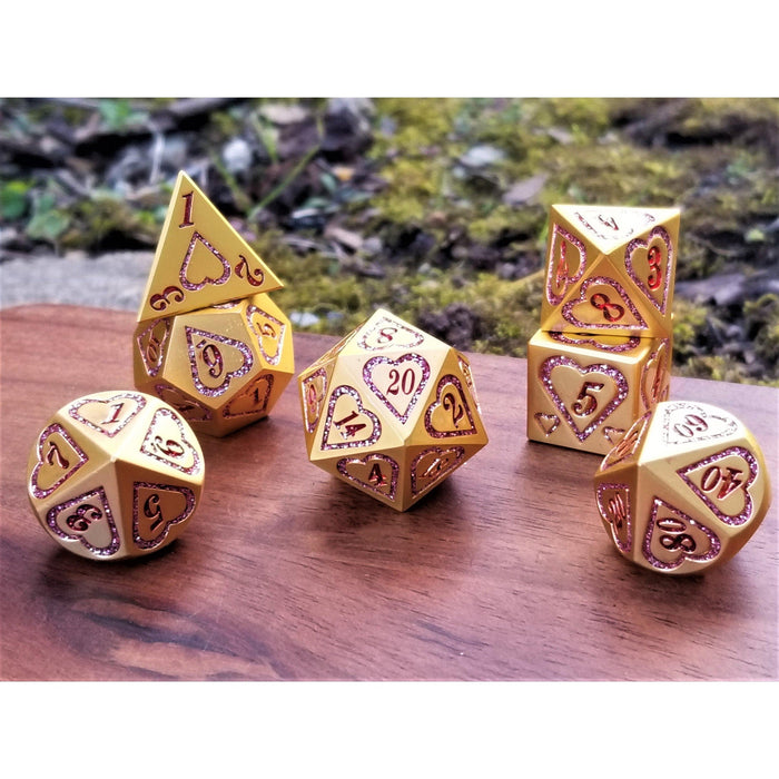 Valentine Heart Metal Dice Set - Just $39.99! Shop now at Retro Gaming of Denver