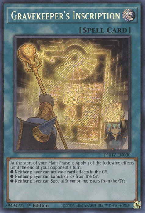 Gravekeeper's Inscription [PHHY-EN000] Secret Rare - for just $2.05! 