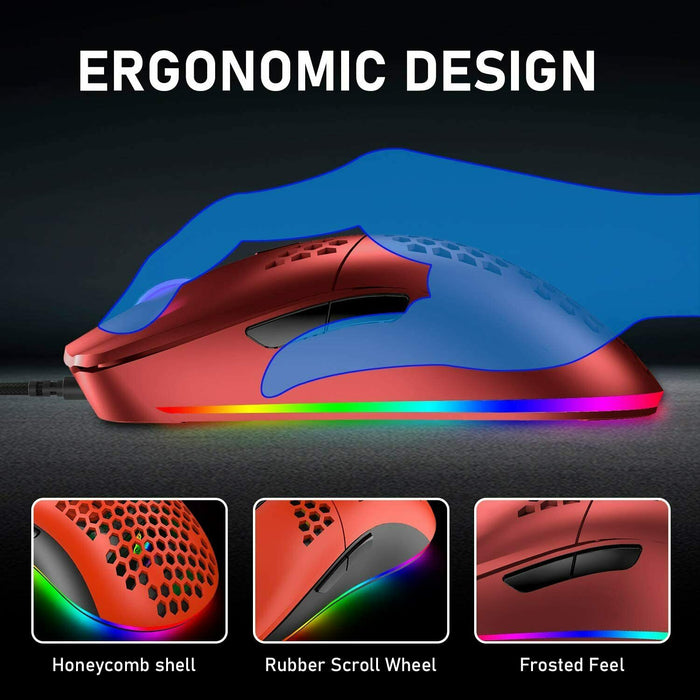 Gaming Mice Mouse 6400 DPI USB RGB Flowing Backlit Light Wired PC Laptop PS4 PS5 Random Color - for just $73.80! 