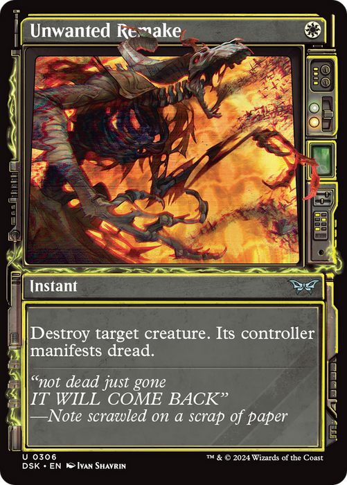 Unwanted Remake (DSK-306) - Duskmourn: House of Horror: (Showcase) Foil - for just $0.08! 