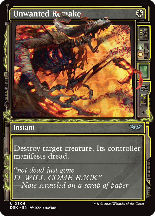Unwanted Remake (DSK-306) - Duskmourn: House of Horror: (Showcase) Foil - for just $0.08! 