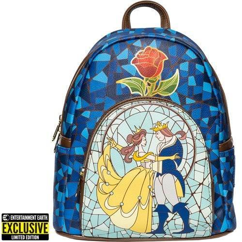 Loungefly Beauty and the Beast Stained-Glass Window Mini-Backpack - Entertainment Earth Exclusive - Premium Backpacks - Just $63.99! Shop now at Retro Gaming of Denver