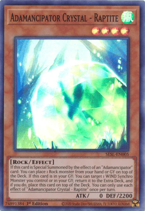 Adamancipator Crystal - Raptite [SESL-EN005] Super Rare - for just $0.10! 