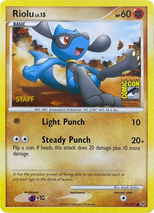 Riolu (91/127) (SDCC 2009) (Staff) [Platinum: Base Set] - for just $8! 