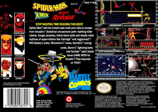 Spider-Man X-Men Arcade's Revenge – Super Nintendo Entertainment System (SNES) - for just $14.99! 