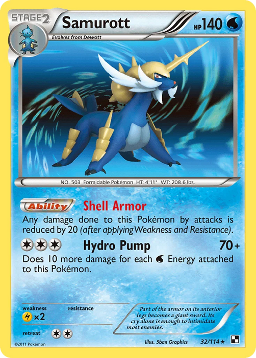 Samurott (32/114) [Black & White: Base Set] - for just $1! 