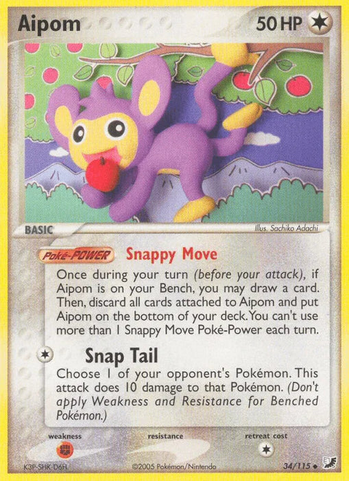 Aipom (34/115) [EX: Unseen Forces] - for just $2.10! 
