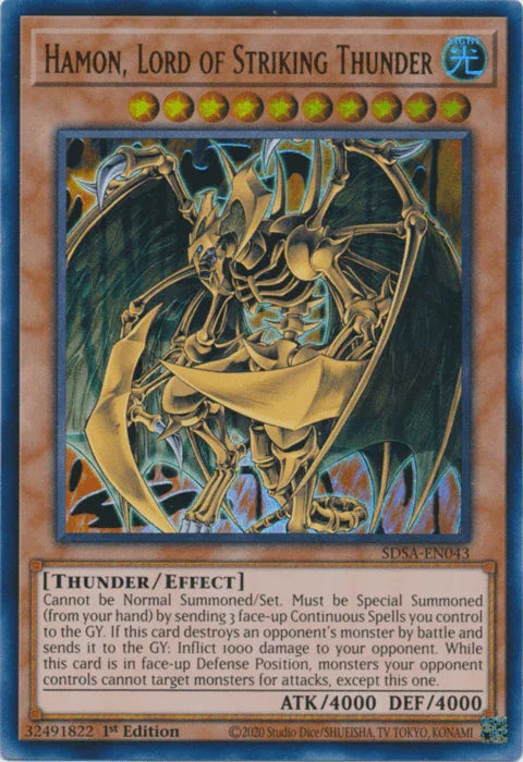 Hamon, Lord of Striking Thunder [SDSA-EN043] Ultra Rare - for just $0.20! 