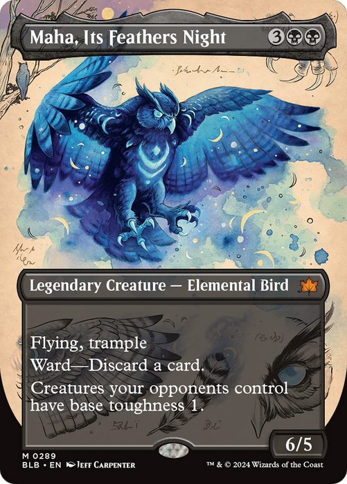 Maha, Its Feathers Night (BLB-289) - Bloomburrow: (Showcase) (Borderless) - for just $10.11! 