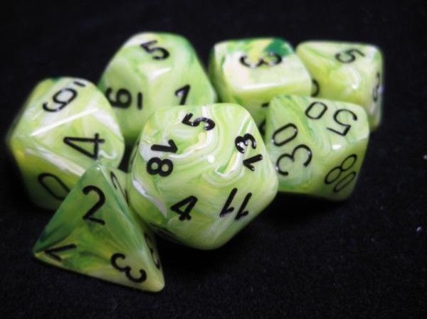 Vortex Dice Polyhedral Bright Green/Black 7-Die Set - Just $11.99! Shop now at Retro Gaming of Denver