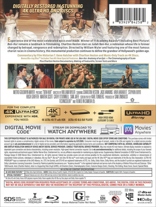 Ben-Hur - Limited Edition Steelbook (4K Ultra HD + Blu-ray + Digital) - for just $52.99! 
