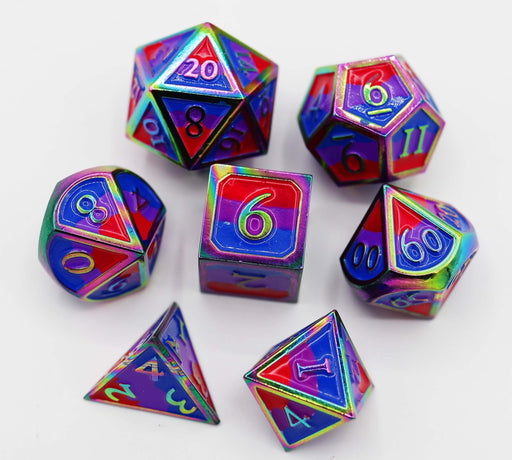 Bisexual Pride Flag - Metal RPG Dice Set - for just $54.99! 