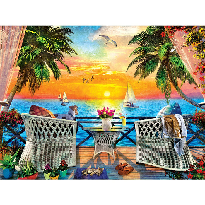 Paradise Beach - On the Balcony 550 Piece Jigsaw Puzzle - Just $14.99! Shop now at Retro Gaming of Denver