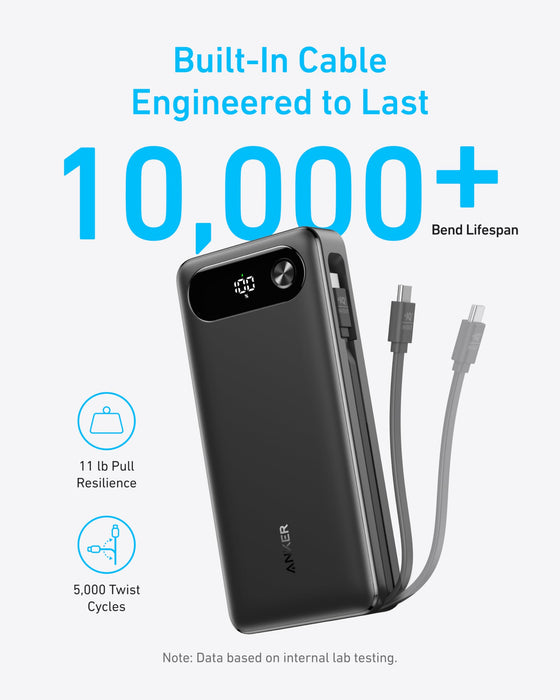 Anker Power Bank (20K, 87W, Built-In USB-C Cable) - for just $69.99! 