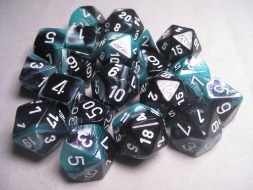 Gemini 5 Polyhedral Black Shell/White 7-Die Set - Just $10! Shop now at Retro Gaming of Denver