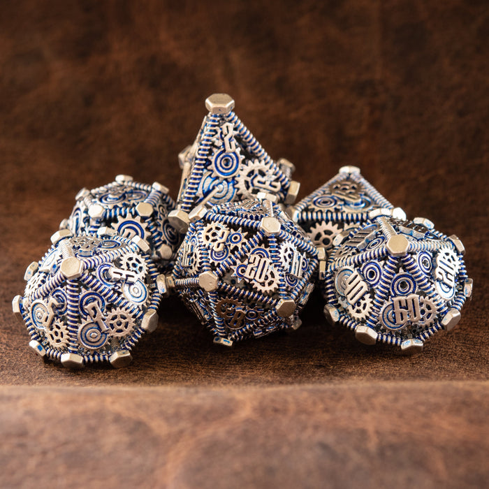 Weird West Wasteland Hollow Metal Dice Set - Blue and Silver - Just $59.99! Shop now at Retro Gaming of Denver