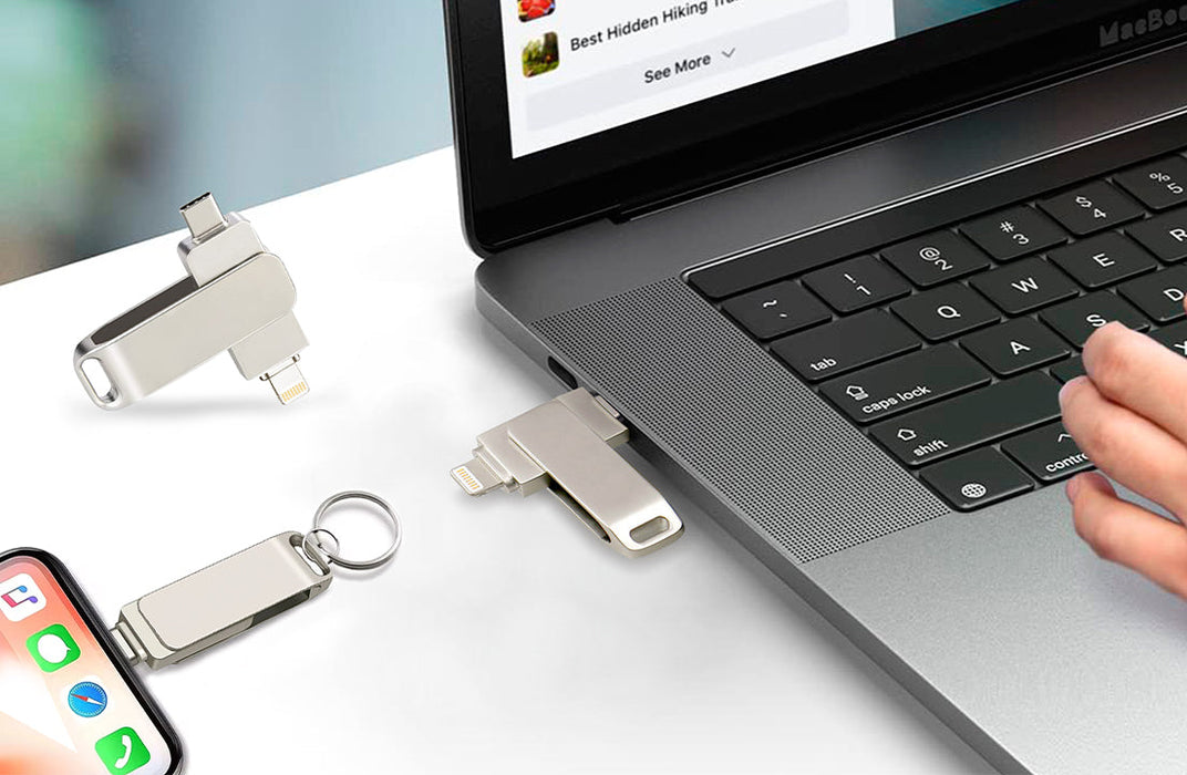 Bolt Dual USB Flash Drive - Type C & Lightning - Apple iPhone Compatible - for just $12.99! 