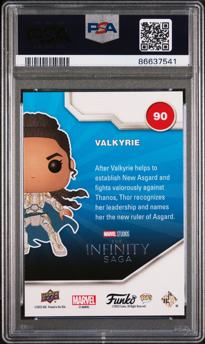 2023 UPPER DECK FUNKO POP MARVEL  VALKYRIE PLATINUM #90  PSA 10 - for just $54! 
