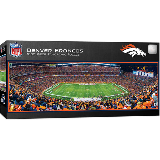 Denver Broncos - 1000 Piece Panoramic Jigsaw Puzzle - Center View - Just $19.99! Shop now at Retro Gaming of Denver