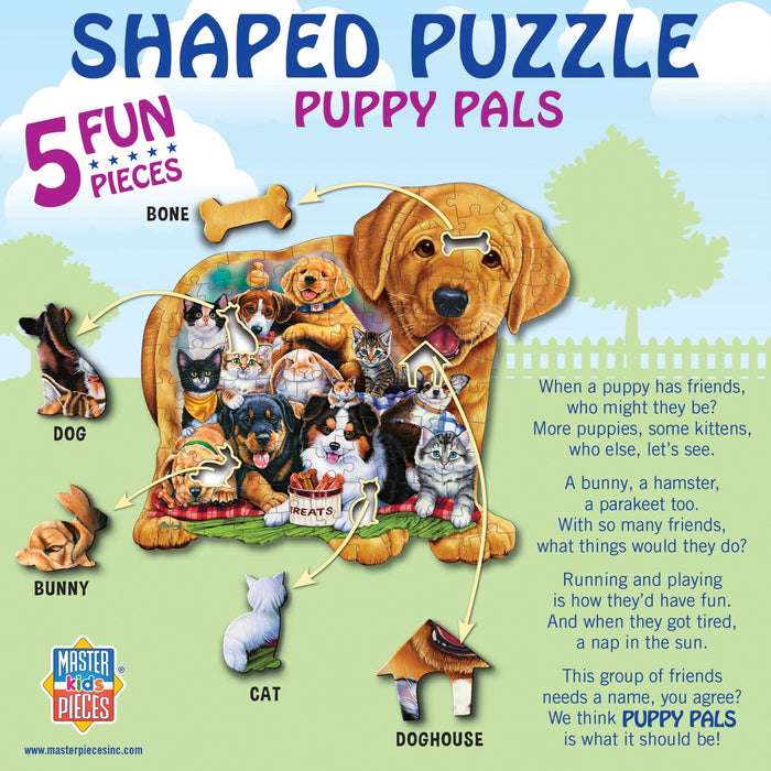 Puppy Pals - 100 Piece Shaped Jigsaw Puzzle - Just $12.99! Shop now at Retro Gaming of Denver