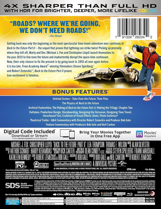 Back to the Future Part II - Limited Edition 40th Anniversary Steelbook (4K Ultra HD + Blu-ray + Digital) - for just $29.99! 