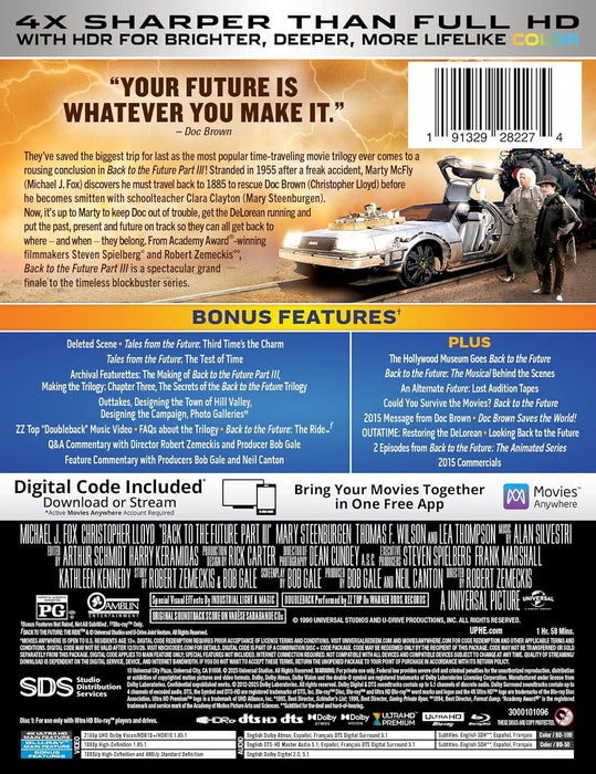 Back to the Future Part III - Limited Edition 40th Anniversary Steelbook (4K Ultra HD + Blu-ray + Digital) - for just $39.99! 