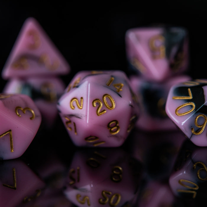 Bubblegum Goth Acrylic Dice Set - Just $9.99! Shop now at Retro Gaming of Denver