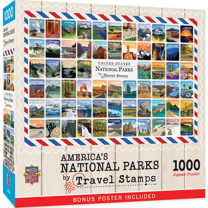 National Parks Travel Stamps 1000 Piece Jigsaw Puzzle - for just $16.99! 