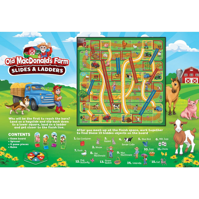 Old MacDonald's Farm - Slides & Ladders Board Game - for just $16.99! 