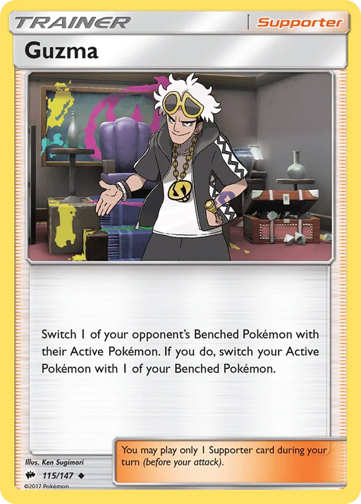 Guzma (115/147) [Sun & Moon: Burning Shadows] - for just $1.35! 