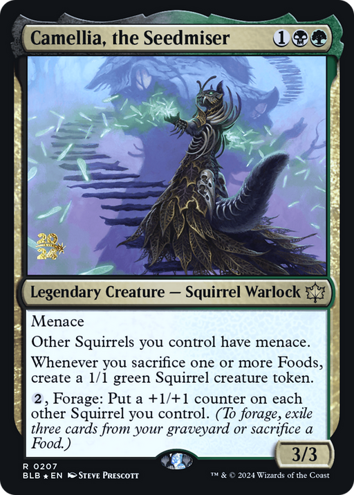 Camellia, the Seedmiser (PRE-207) - Bloomburrow Promos Foil - for just $0.58! 