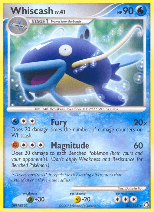 Whiscash (40/123) [Diamond & Pearl: Mysterious Treasures] - for just $0.35! 