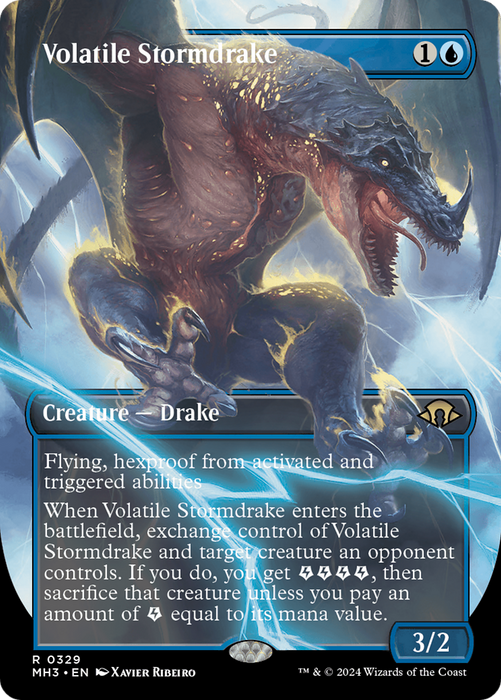 Volatile Stormdrake (Borderless) [Modern Horizons 3] - Just $1.15! Shop now at Retro Gaming of Denver