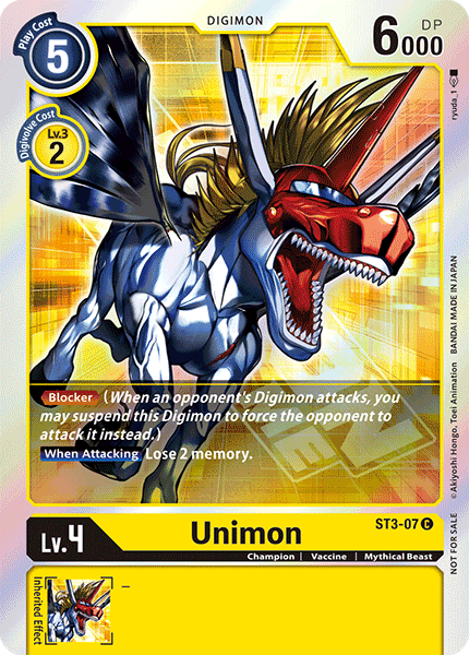 Unimon [ST3-07] (Event Pack) [Starter Deck: Heaven's Yellow Promos] - Just $0.10! Shop now at Retro Gaming of Denver