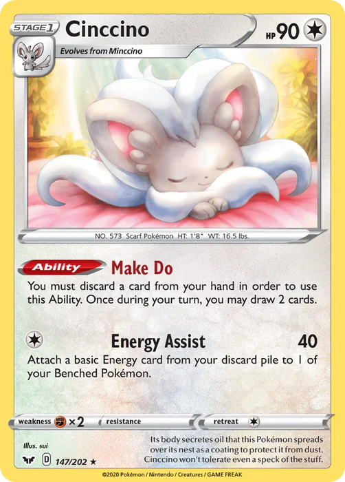 Cinccino (147/202) [Sword & Shield: Base Set] - for just $0.15! 