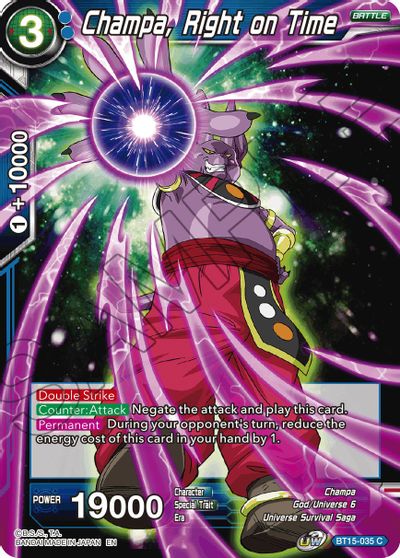 Champa, Right on Time (BT15-035) [Saiyan Showdown] - for just $0.10! 