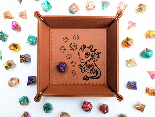 Adoragon - D&D - Vegan Leather Dice Rolling Tray - for just $19.99! 
