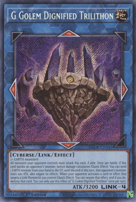G Golem Dignified Trilithon [BLCR-EN045] Secret Rare - for just $0.10! 