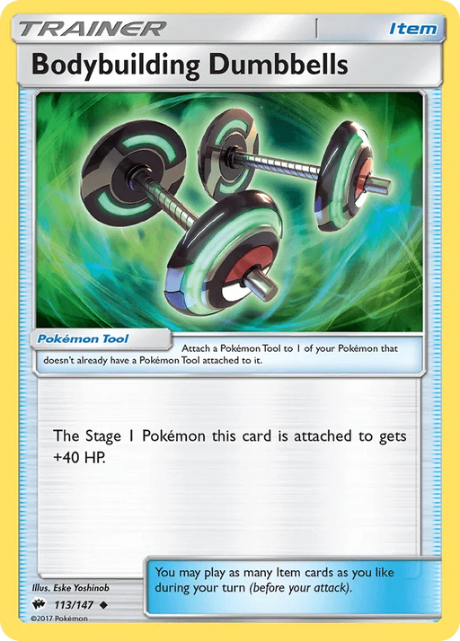 Bodybuilding Dumbbells (113/147) [Sun & Moon: Burning Shadows] - for just $0.10! 