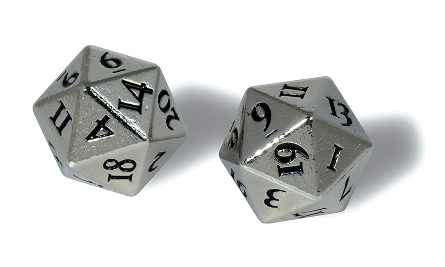 Ultra PRO: Heavy Metal Dice - D20 (2-Dice Set / Chrome) - for just $0! 